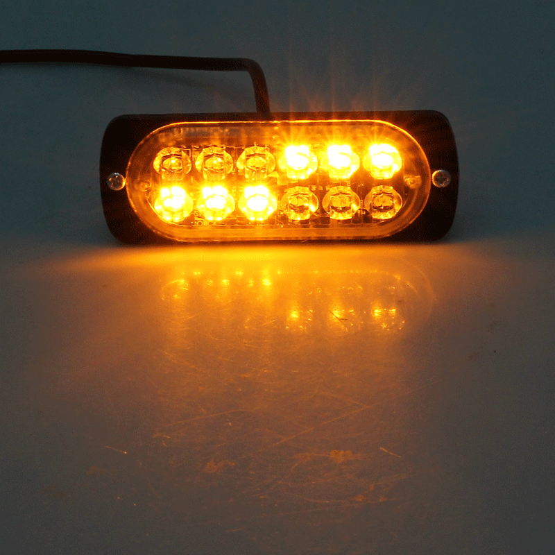 2 Pcs 6.5 Inch Oval LED Amber/Grenn Strobe Lights 6.5" 24 LED