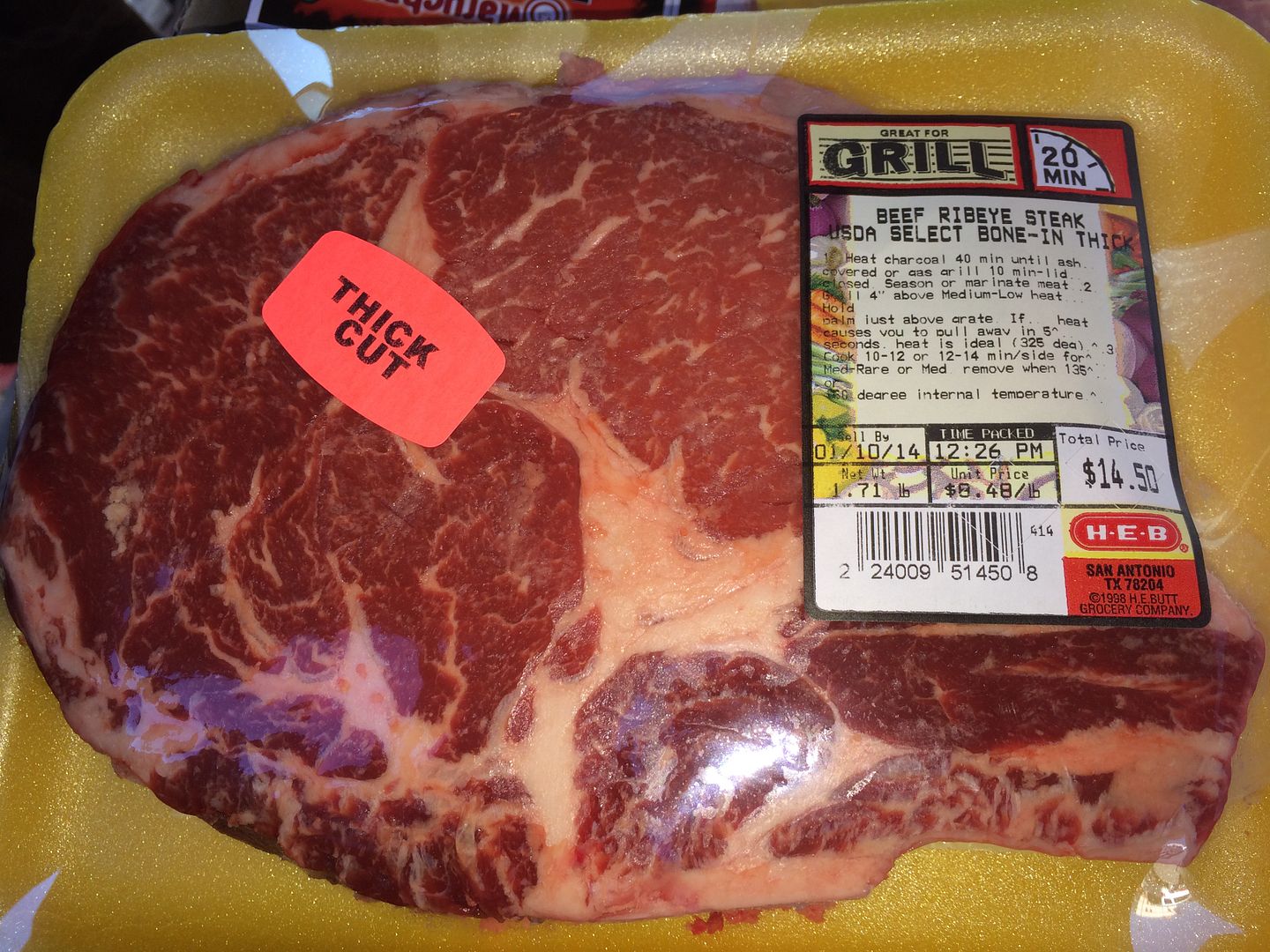 Ribeye score! I love my HEB! The Texas BBQ Forum