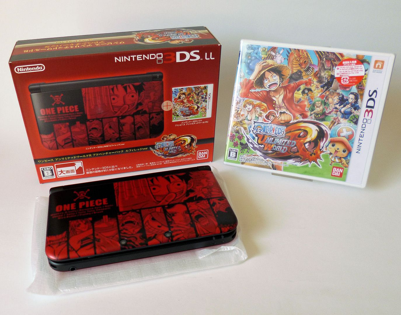 NINTENDO 3DS XL SYSTEM One Piece Red Limited Edition * JPN Import