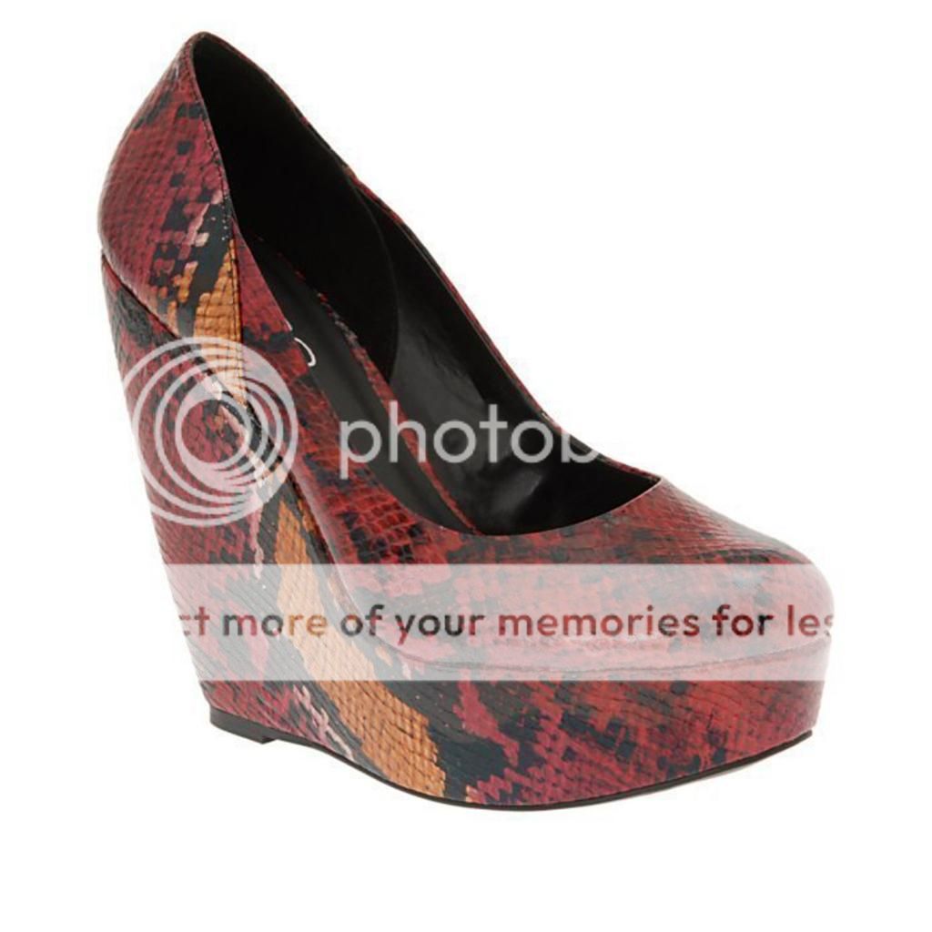 New Womens Aldo Round Toe Animal Snake Print Wedge Platform Shoes $90 