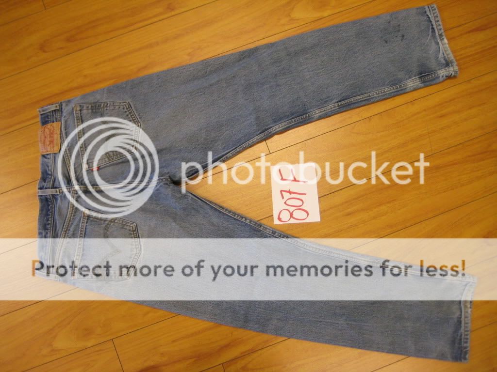 Destroyed levis 501 Feather jean used 36x34 807F  